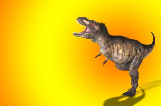 A Tyrannosaurus Rex in a menacing pose.