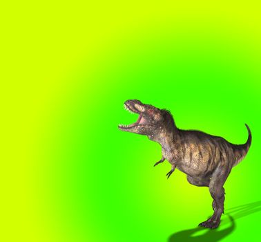 A Tyrannosaurus Rex in a menacing pose.