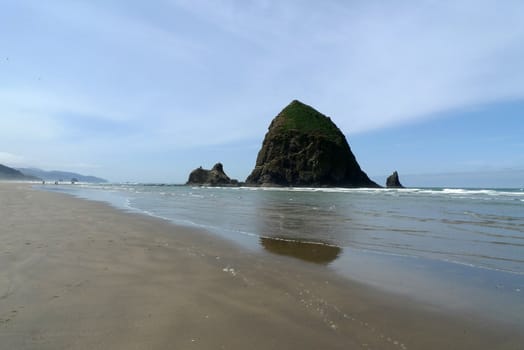 view of haystack rock at cannon beach oregon