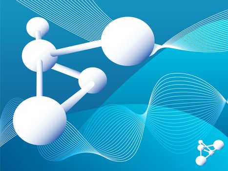 Abstract background derived from vector showing atoms and molecules