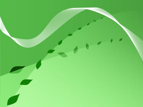 Illustration background derived from vector, showing green shades and leaves.
