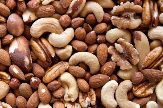 A selection of nuts: close-up