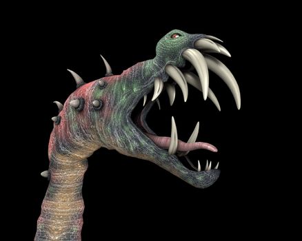 A horrible monster with a big mouth for Halloween.