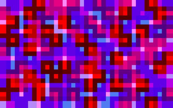 a pixelised effect illustration with predominantly red and purple colours