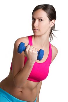Fitness woman exercising ligting weights