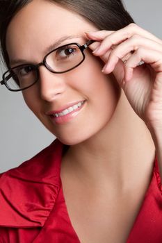 Beautiful woman wearing glasses