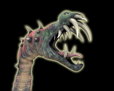 A horrible monster with a big mouth for Halloween.