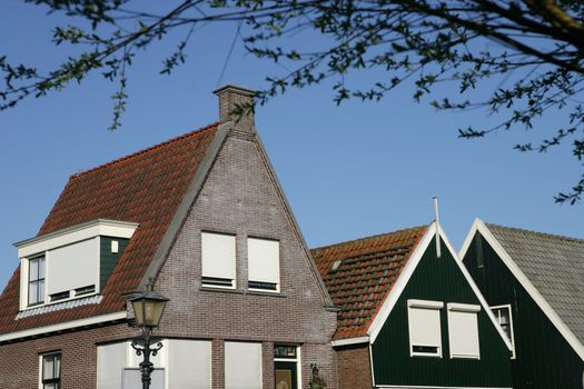 Rooftops of Volendam in the Netherlands