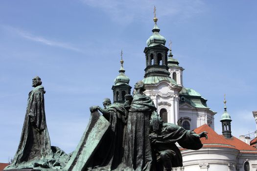 Statues and Building in Prague, Czech Republic