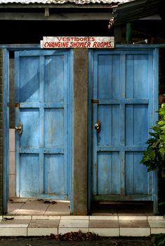 Shower room by the beach in Nicaragua.                 