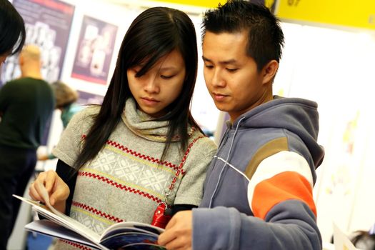 young student from vietnam - international educational fair - hanoi