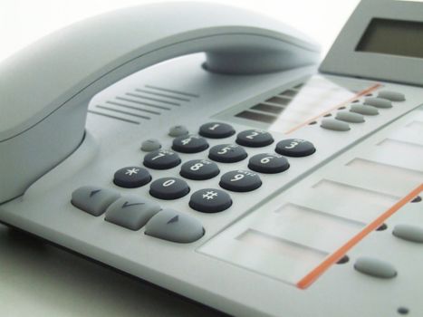 White desktop phone for business