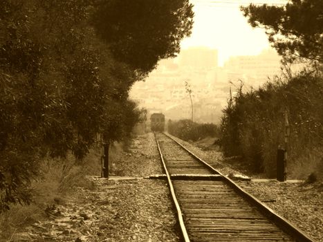 Old fashioned railway landscape