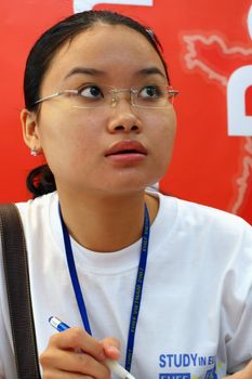young student from vietnam - international educational fair - hanoi
