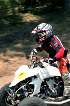 Man on quad bike during a race