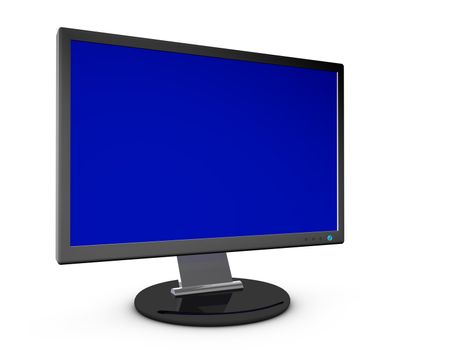 3D Render of a computer monitor with blank screen.