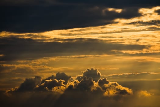 Clouds lit by late afternoon sun