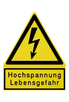 This image shows a alert sign for high voltage