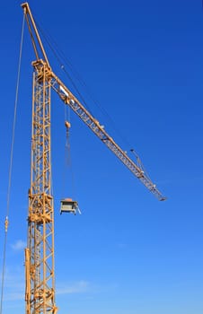 This image shows a big building crane