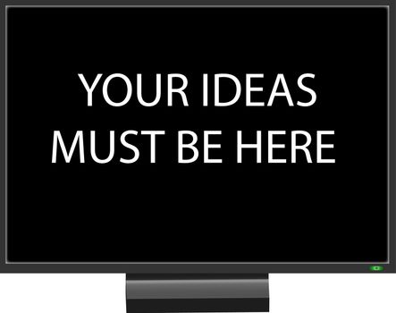 Black monitor for presentation your ideas on it's screen