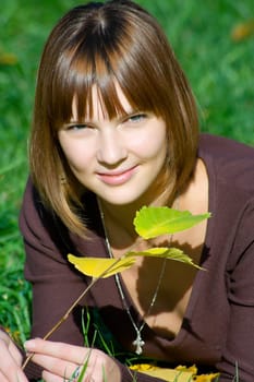 Portrait of the happy young girl