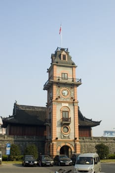 Famous bell tower for middle school in Nantong city, Jiangsu province. China.