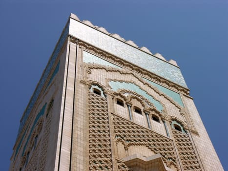 Casablanca Mosque Hassan II, tower detail, Morocco