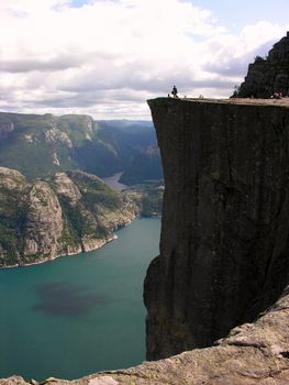 Walking to preikestolen sightseeing, Norway