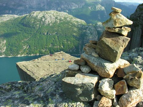 Rocky creation from preikestolen sightseeing, Norway