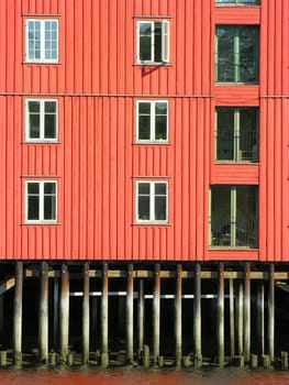 Red Window pilework over a canal