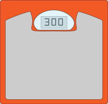 Orange scales showing the weight of three hundred