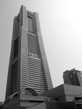 Black and White, Yokohama skyscraper landmark, Japan