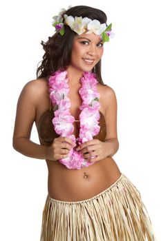Tropical hawaiian hula woman