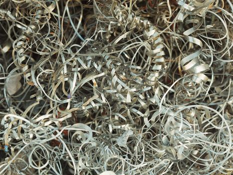 Waste lathe - metal shavings on the dump