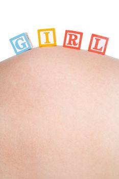 Girl pregnant belly blocks