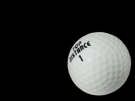 Golf ball on the black background