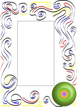 Photo frame with colorful pattern