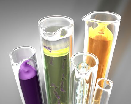 3d image of laboratory with test tube