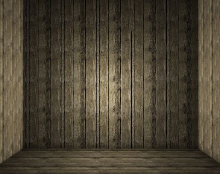 Frontal image of wooden box inside