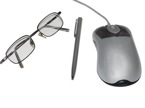 Mouse, pen and glasses