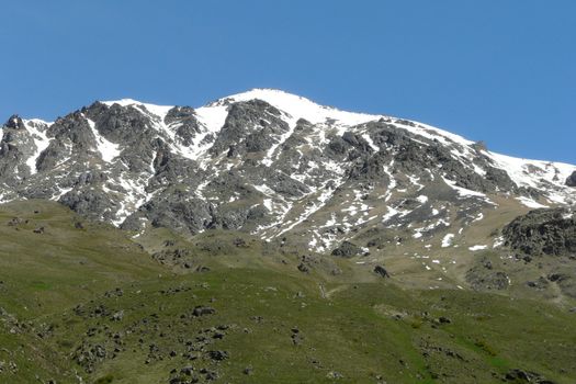 a view of Caucasian mountains