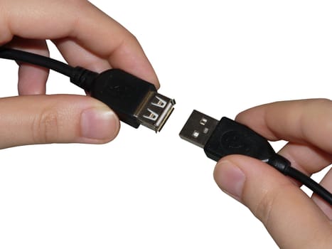 Usb connection in human hands