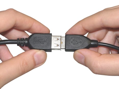 Usb connection in human hands