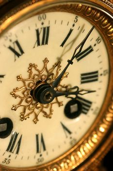 Macro detail of an old fashioned clock