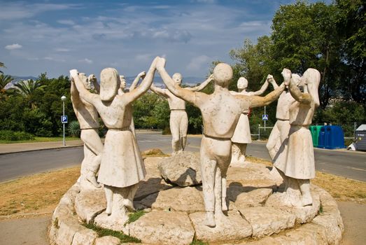 a monument showing the catalonian national dance