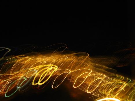 Illumination street lights in moving. Abstract image