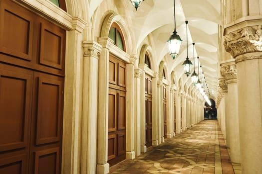 corridor, italian building style