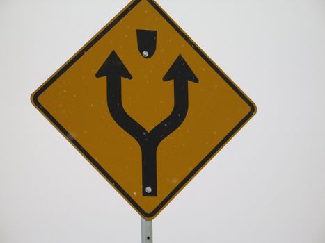 split road sign