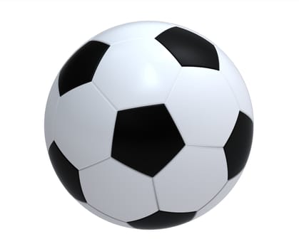 Single soccer ball isolated on white background render