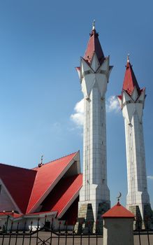 mosque with two minarets in Ufa Russia
